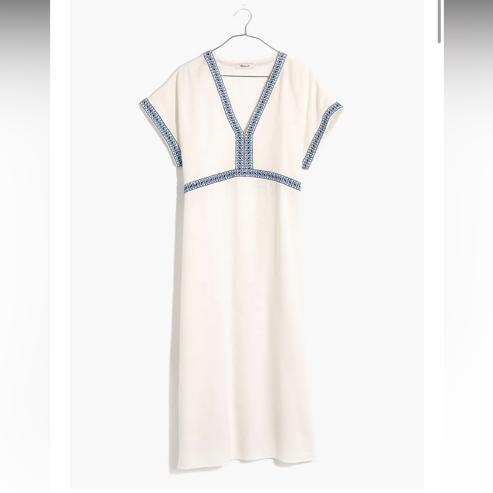 Madewell Embroidered Midi Tunic Cover-Up Dress